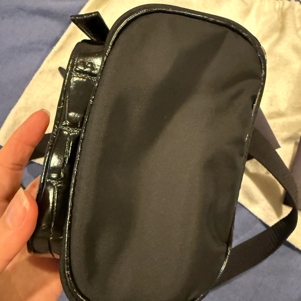 Prada nylon and croc embossed backpack shoulder bag. - Picture 13 of 15